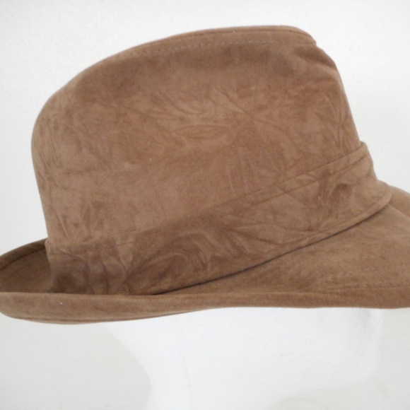 Vintage Brown Suede like Fedora style hat Size S - Picture 4 of 7
